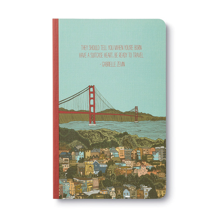 “They should tell you when you're born: have a suitcase heart, be ready to travel.” —Gabrielle Zevin | Softcover Notebook