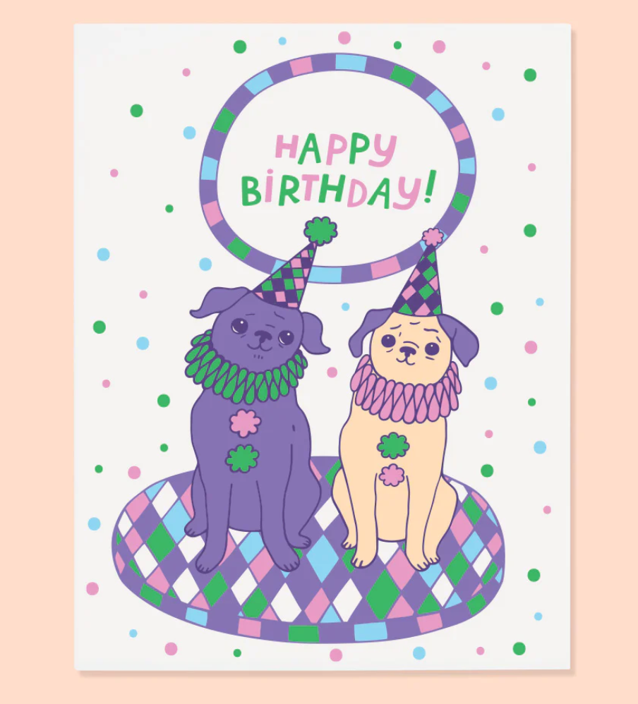 Clown Pugs Card