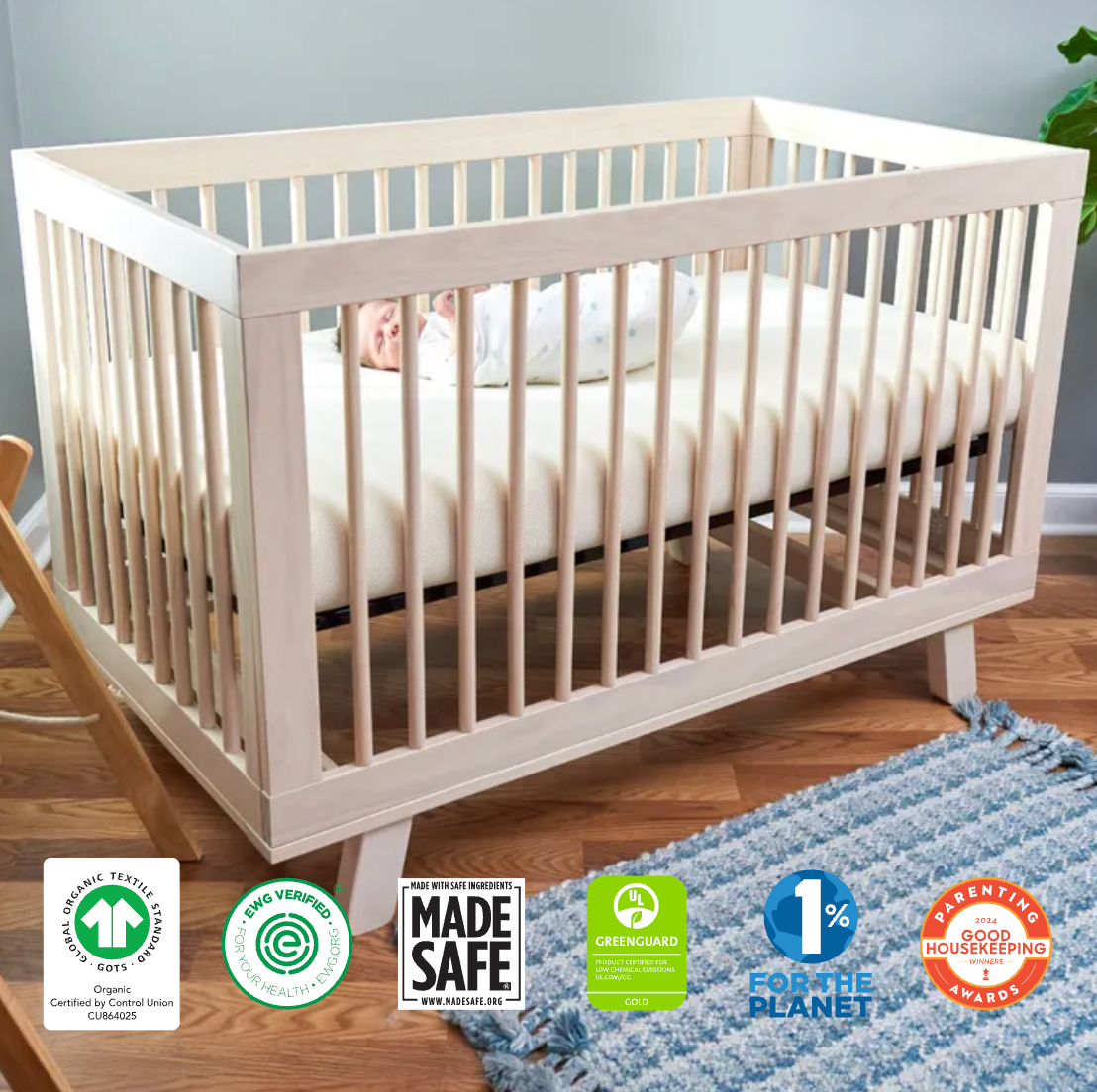 NATUREPEDIC Breathable Organic 2-Stage Baby Crib Mattress
