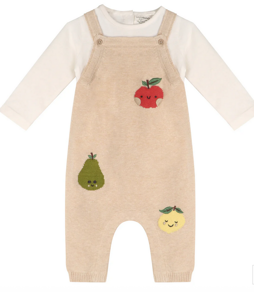 Happy Fruits Embroidered Baby Overall Set (Organic Cotton)