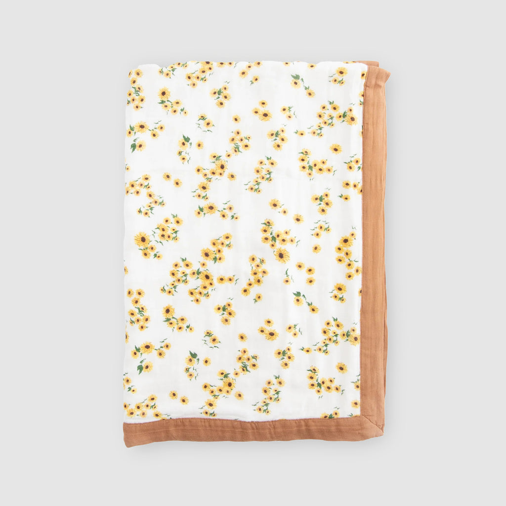 Deluxe Muslin Baby Quilt - Ditsy Sunflower