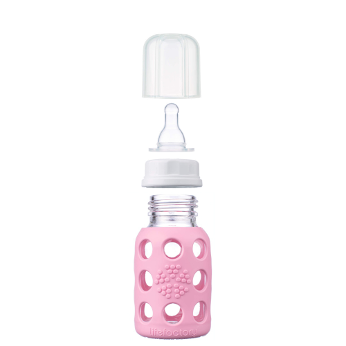 4oz Glass Baby Bottle - Stage 1 Nipple, Stopper, and Cap