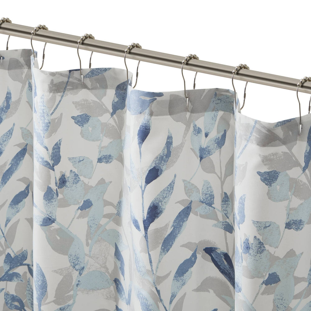 Blue Botanical Shower Curtain