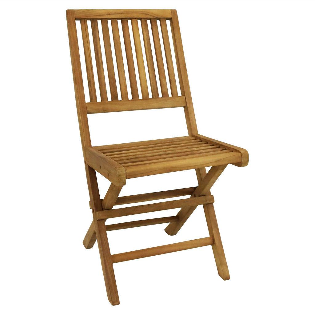 Nantasket Teak Outdoor Folding Chair with Slat back - 2-Pack