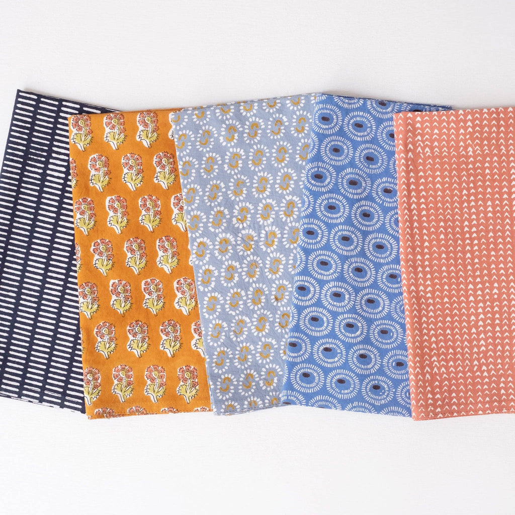 Pontis Navy Block Printed Napkins - set of 4