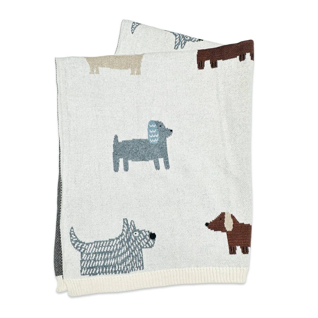 Buddy Dog - Organic Jacquard Sweater Knit Baby Blanket: Natural / One Size