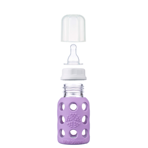 4oz Glass Baby Bottle - Stage 1 Nipple, Stopper, and Cap