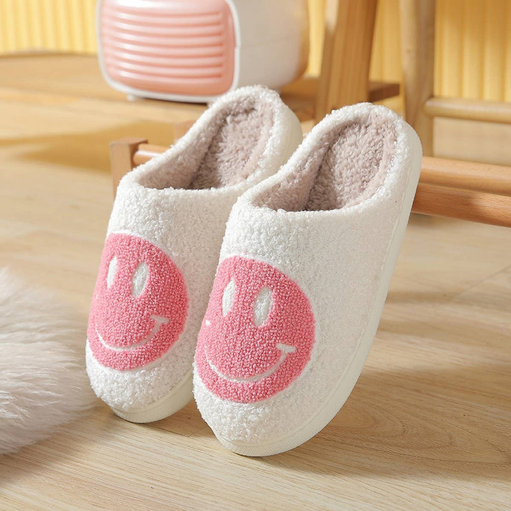 Smiley Face Plush Slippers