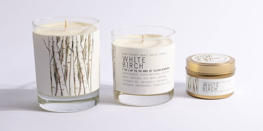 White Birch - Just Bee Candles: 13 oz (up to 60 hrs of clean burning)