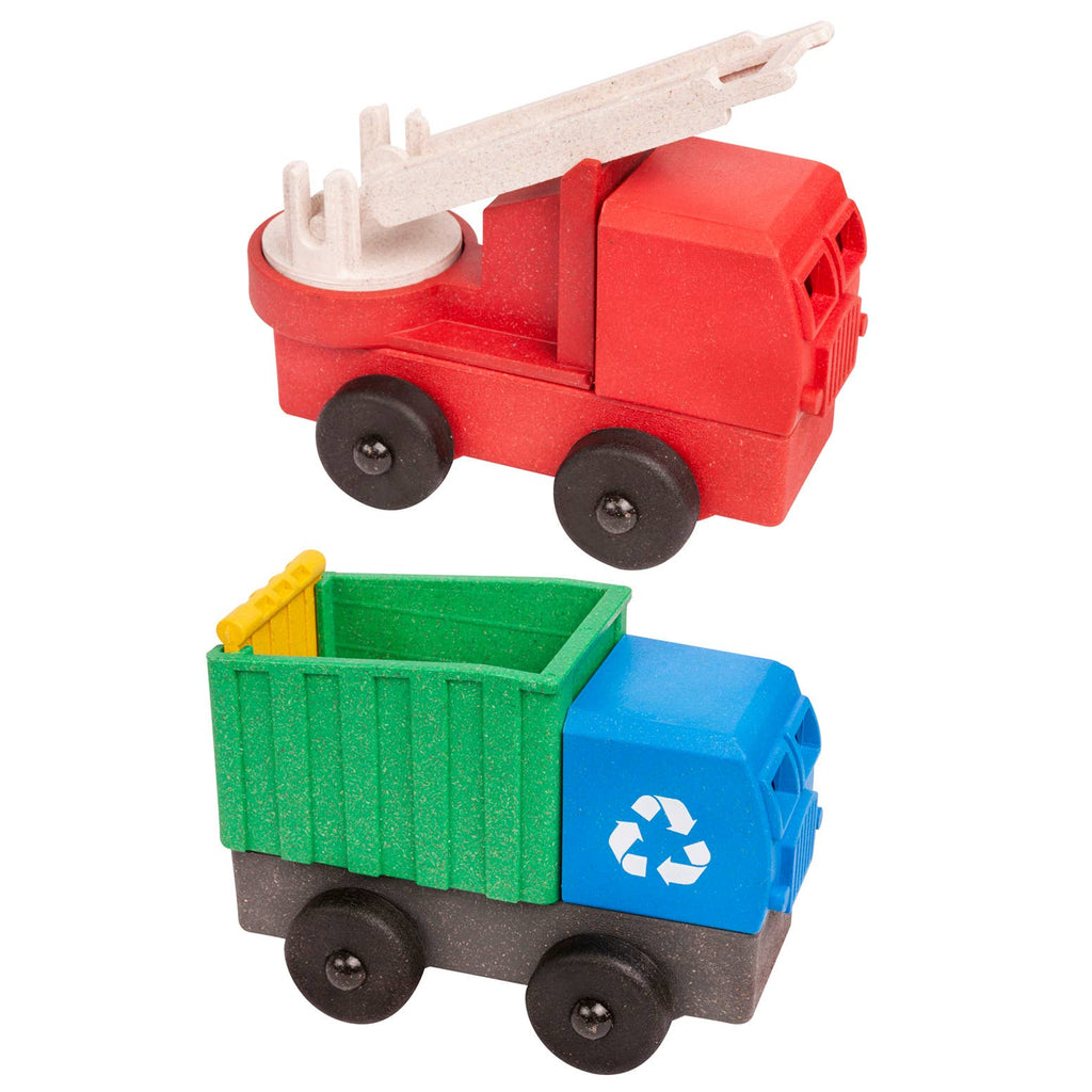 Fire Truck and Recycling Truck 2 Pack
