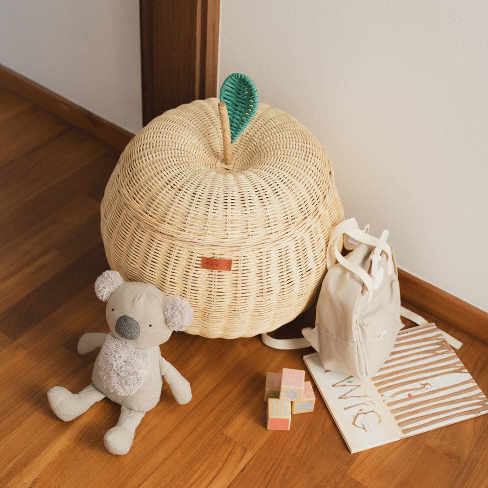 Handcrafted - Apple Storage Basket (Natural) - Rattan Wicker