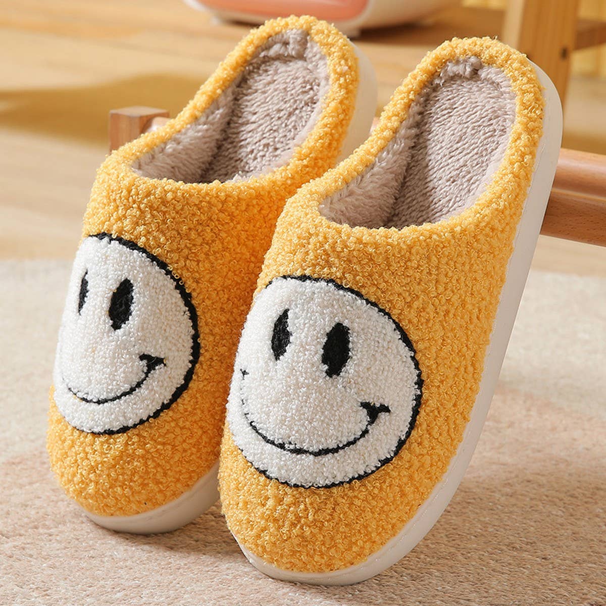 Smiley Face Plush Slippers Smiley Face Plush Slippers