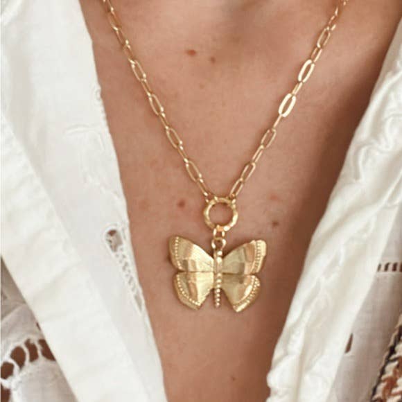 Honey Butterfly Necklace