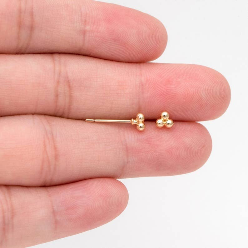 Tiny Trio Stud Earrings