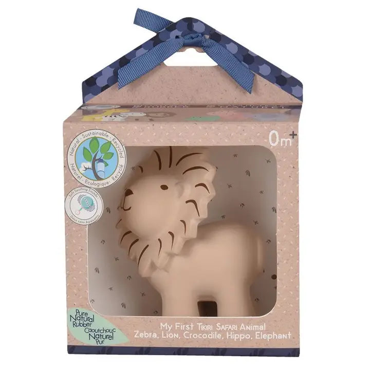 Lion - Natural Organic Rubber Rattle, Teether & Bath Toy