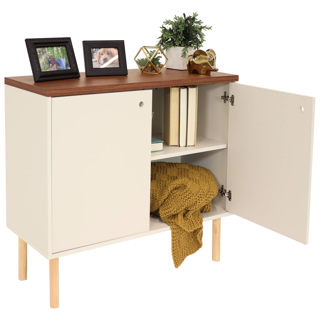 Mid-Century Modern 2-Door Accent Buffet Cabinet