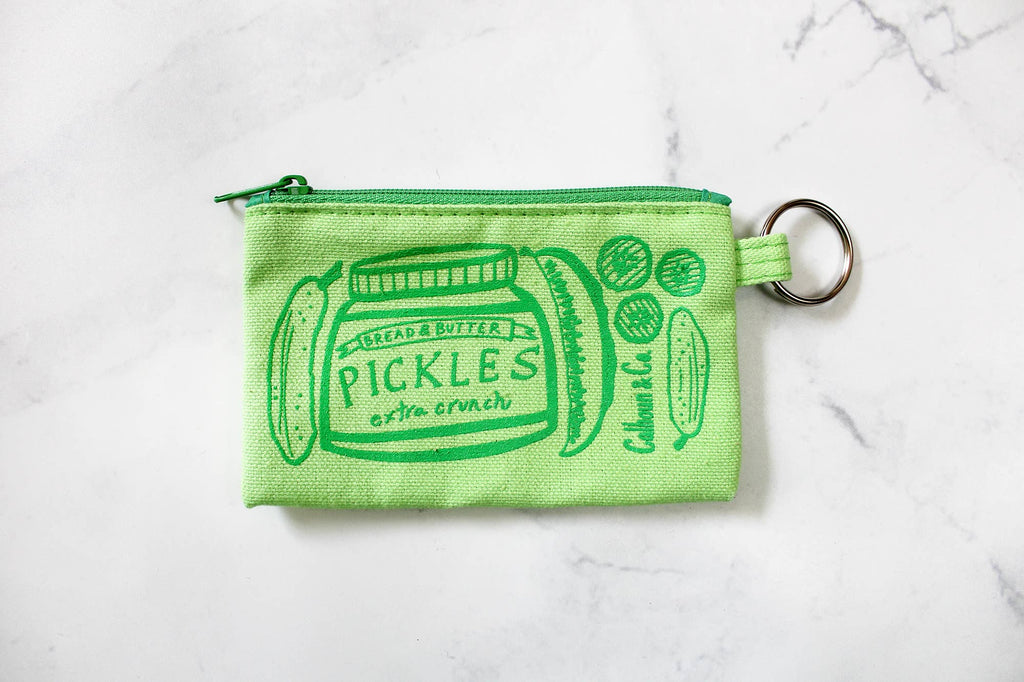 Pickle Zipper Card Pouch with Keyring