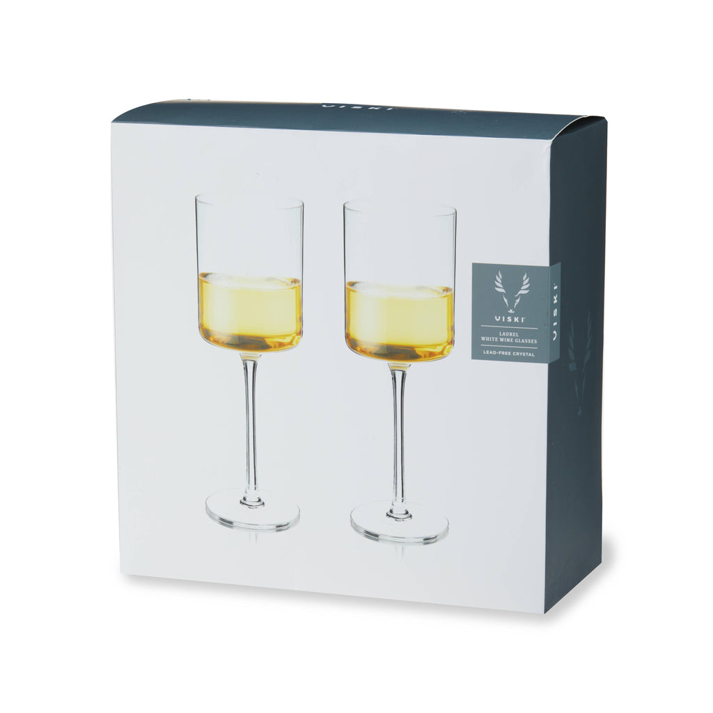 Laurel Crystal White Wine Glasses | Set of 2