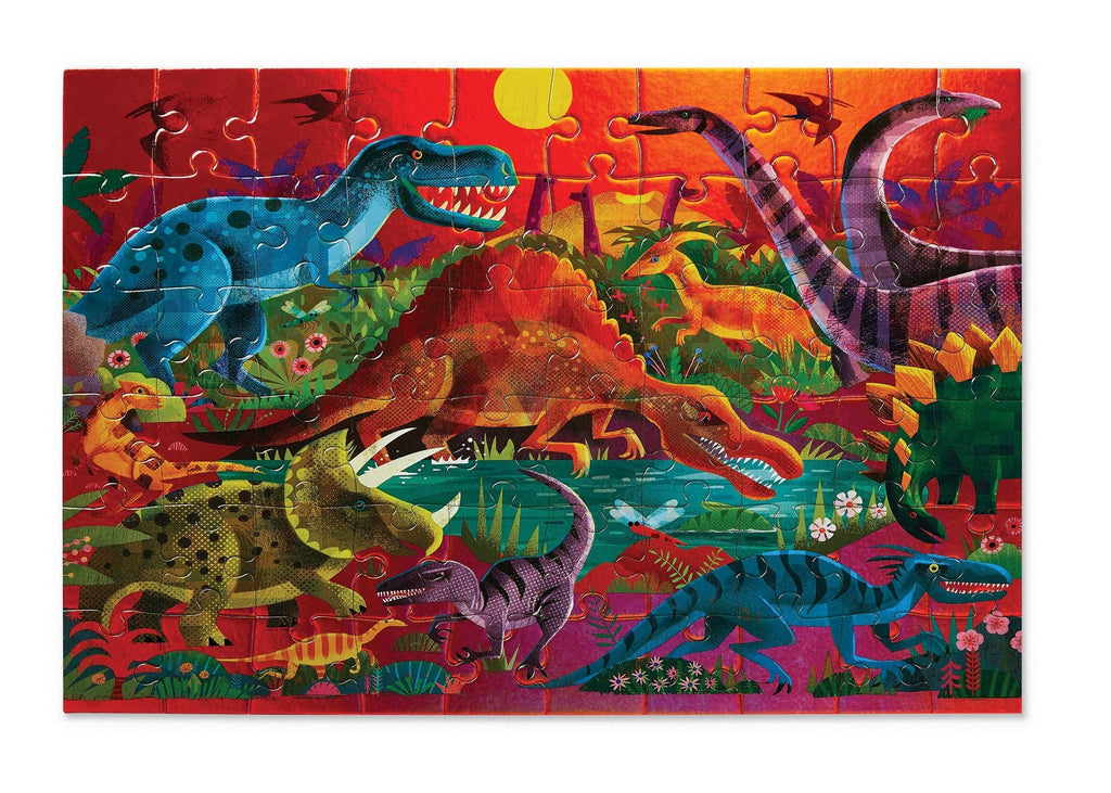 60-Piece Foil Puzzle - Dazzling Dinosaurs