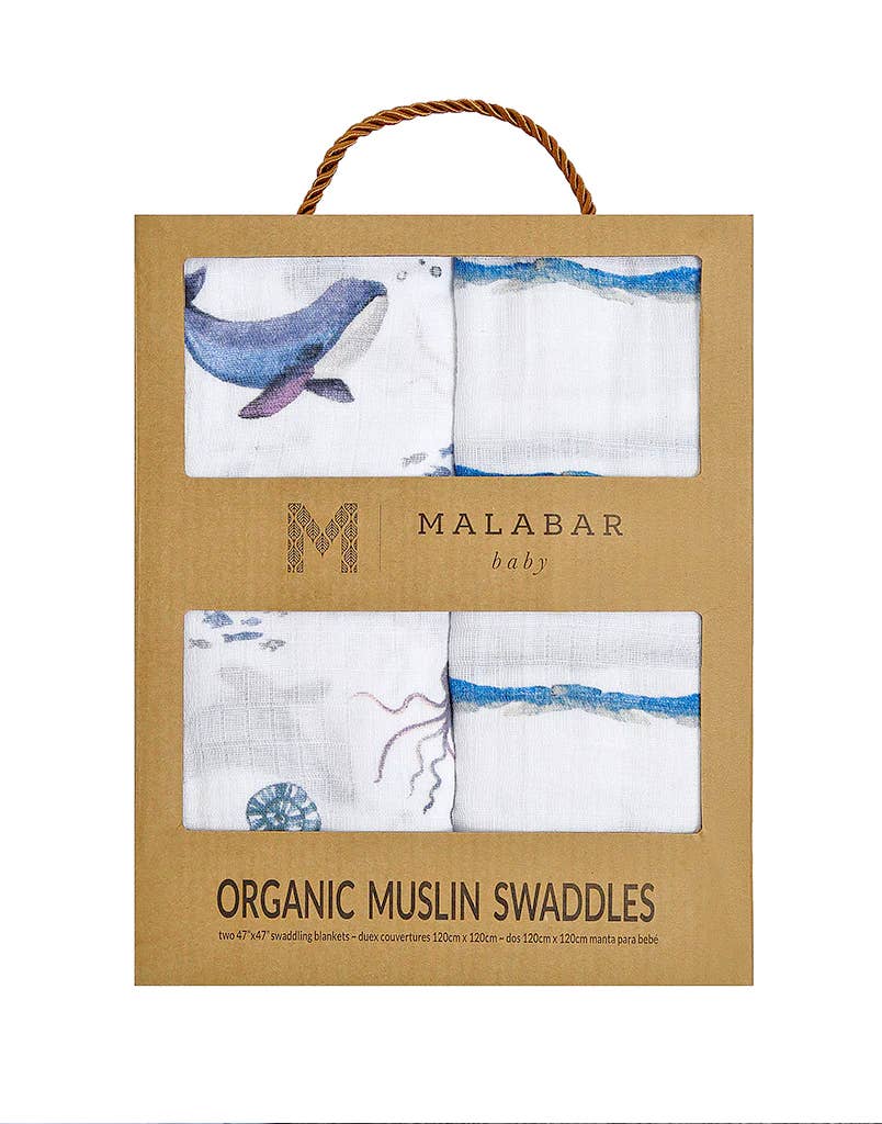 2-Pack Swaddles, GOTS Certified Organic Cotton Muslin