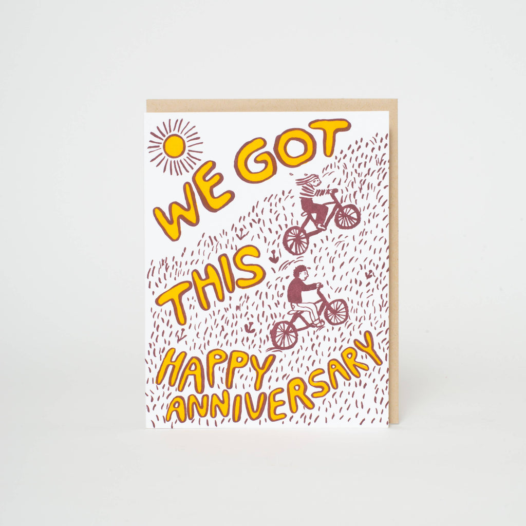 Anniversary Bikes We Got This Letterpress Greeting Card by Egg Press