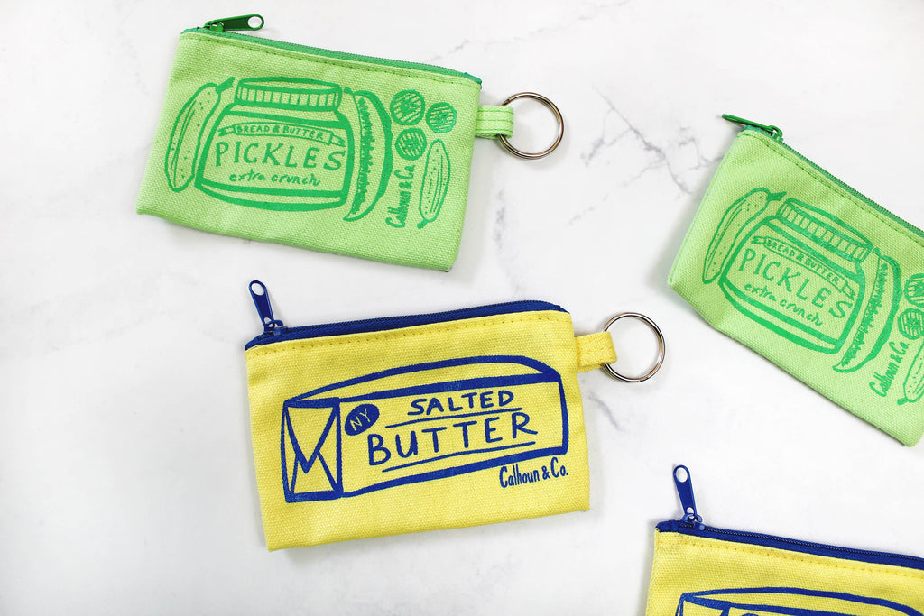 Pickle Zipper Card Pouch with Keyring