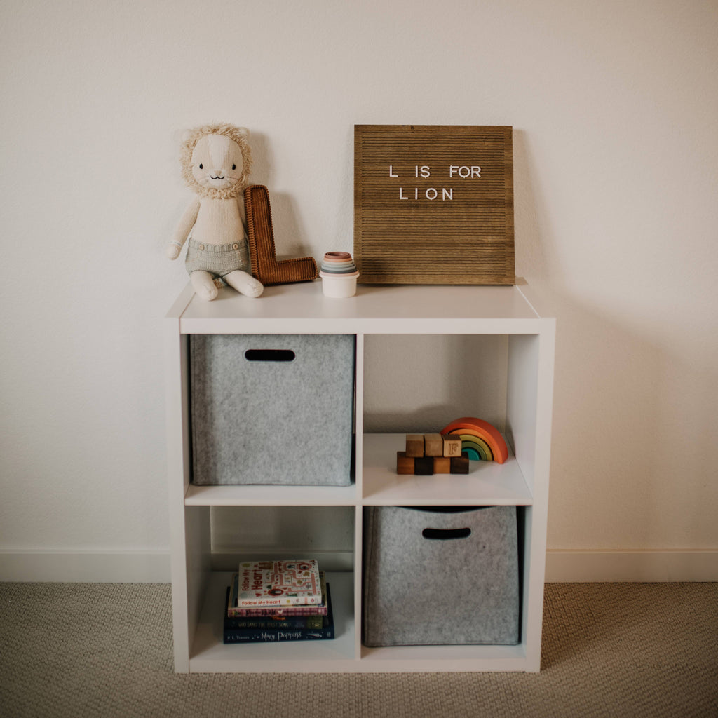 Felt Cube Storage Bin - Gray