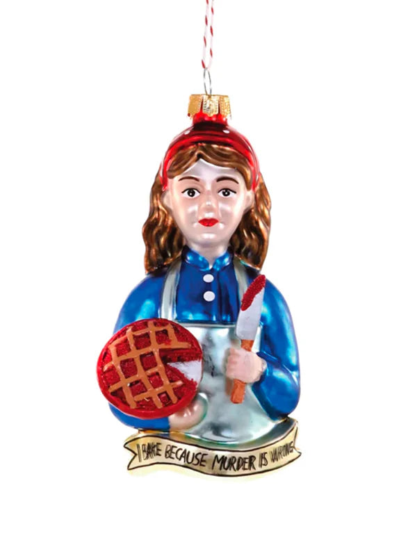 Bake Because Murder is Wrong Holiday Ornament