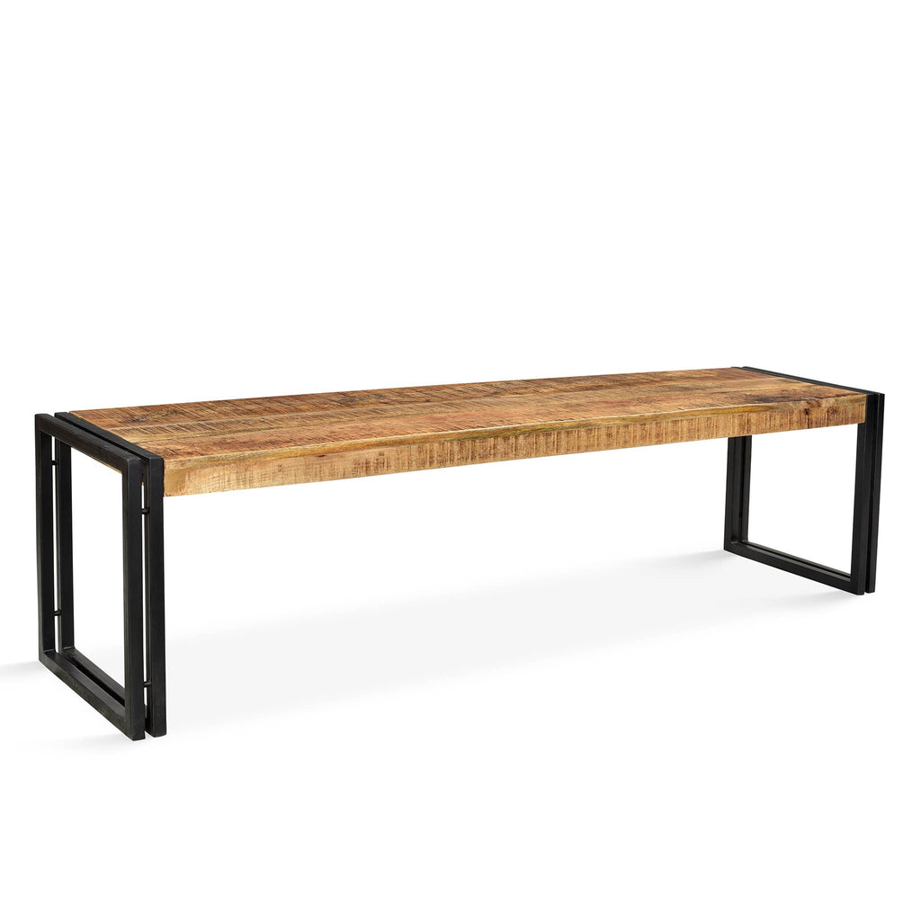 Mango Wood Bench With Metal Legs