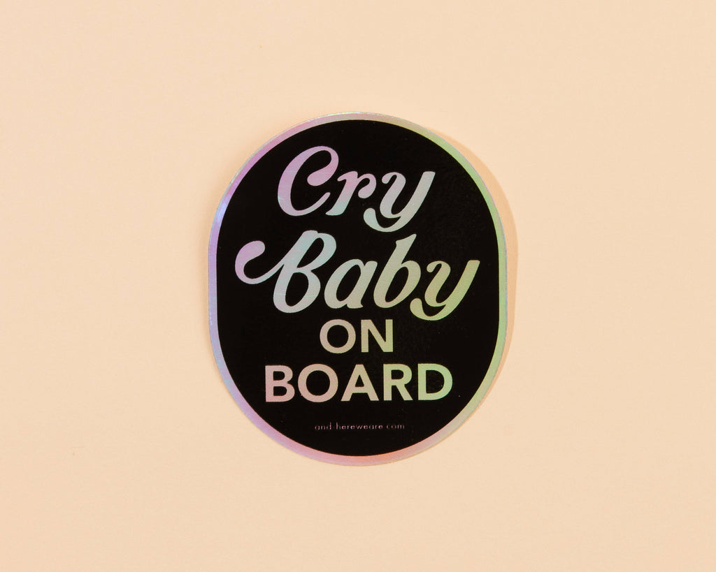 Cry Baby on Board Holographic Vinyl Sticker