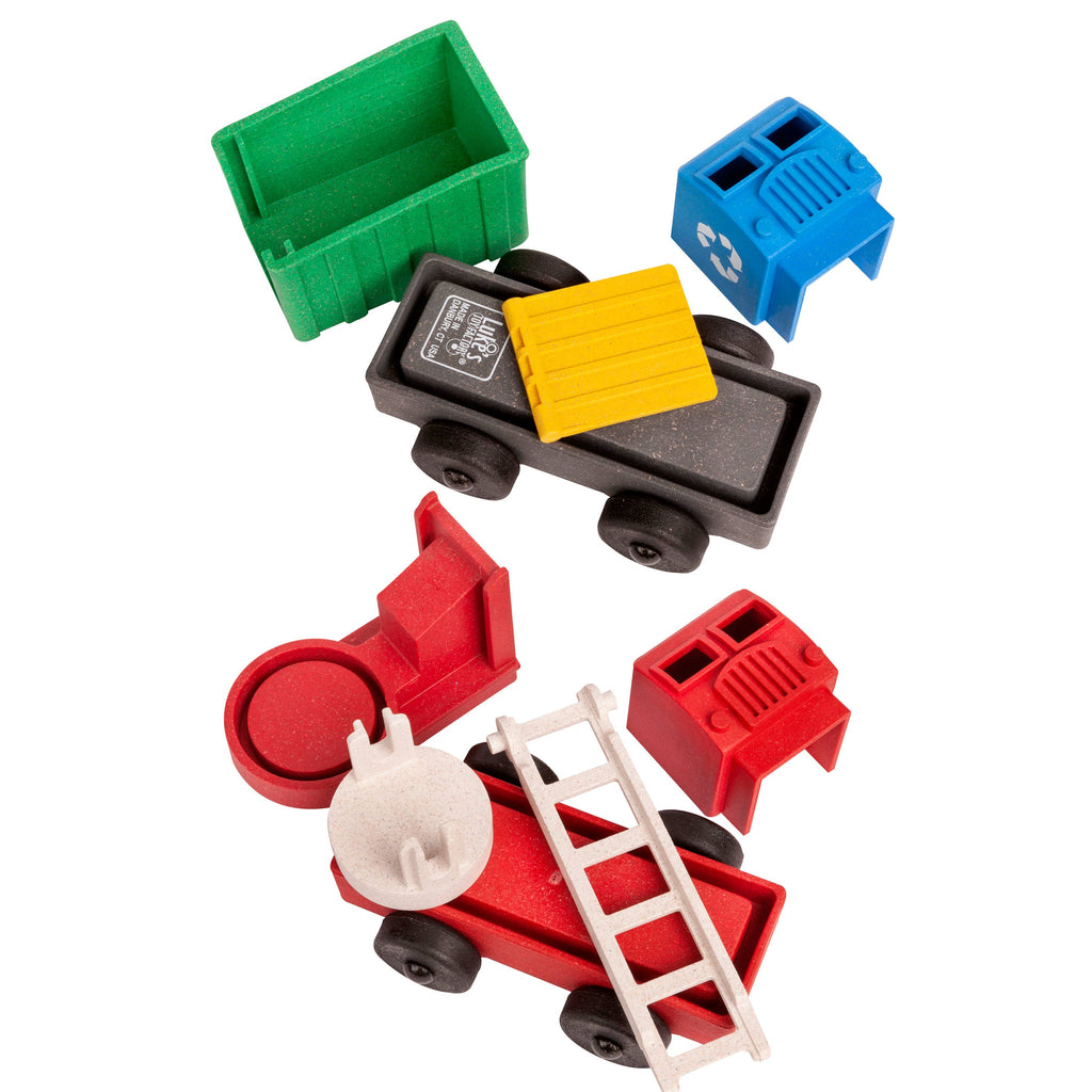 Fire Truck and Recycling Truck 2 Pack