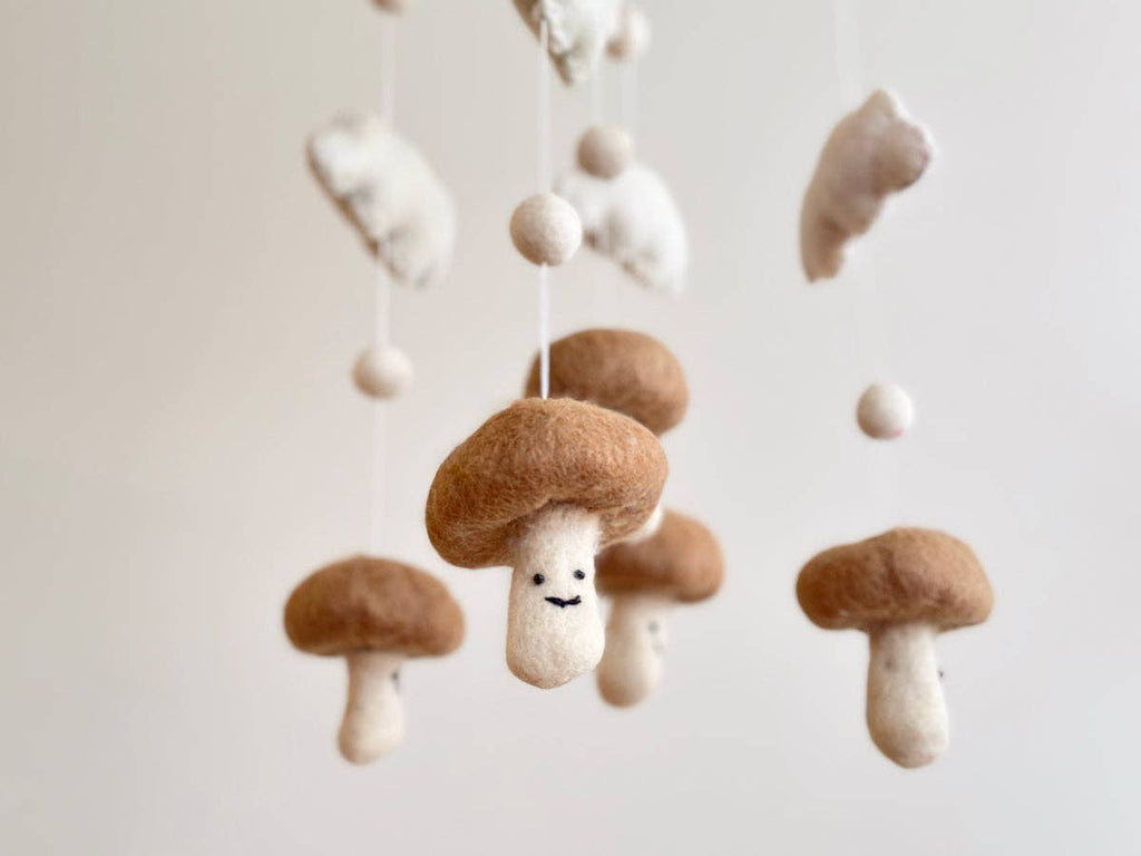 Felt Baby Mobile - Smiley Mushroom *SALE*