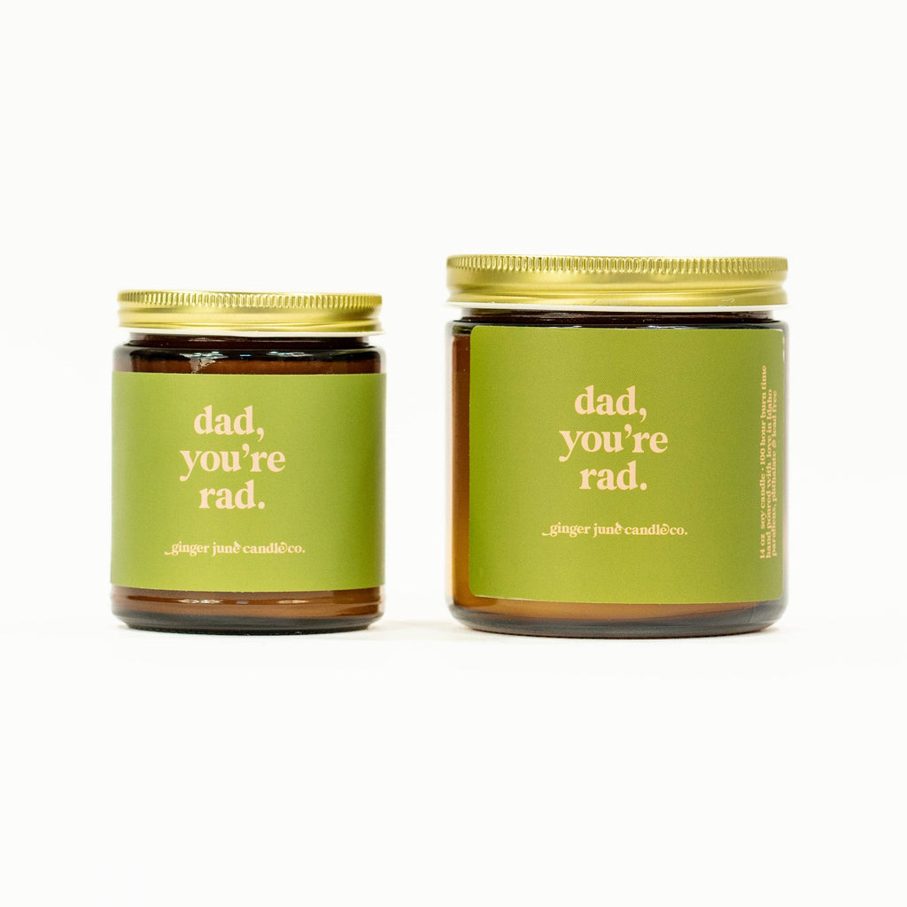 Dad you're rad • soy candle • 2 sizes, 2 colors to choose from: AMBER BROWN / Apricot fig / 8 OZ