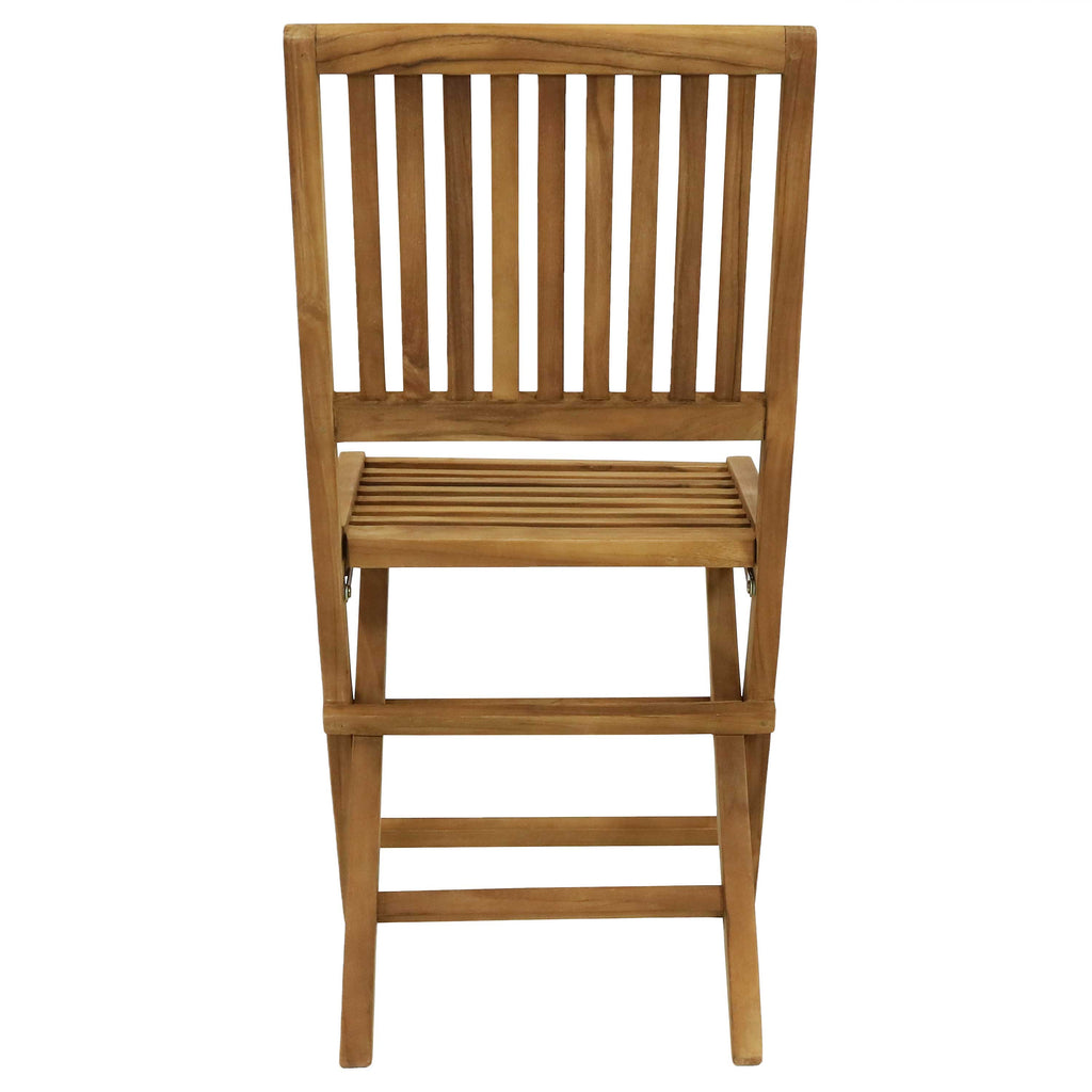 Nantasket Teak Outdoor Folding Chair with Slat back - 2-Pack