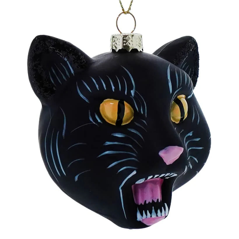 Black Cat Holiday Ornament