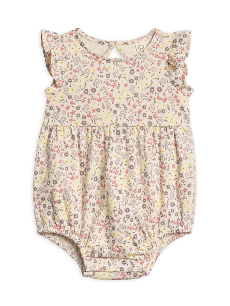 Organic Baby Sommer Romper - Giada Floral / Lilla