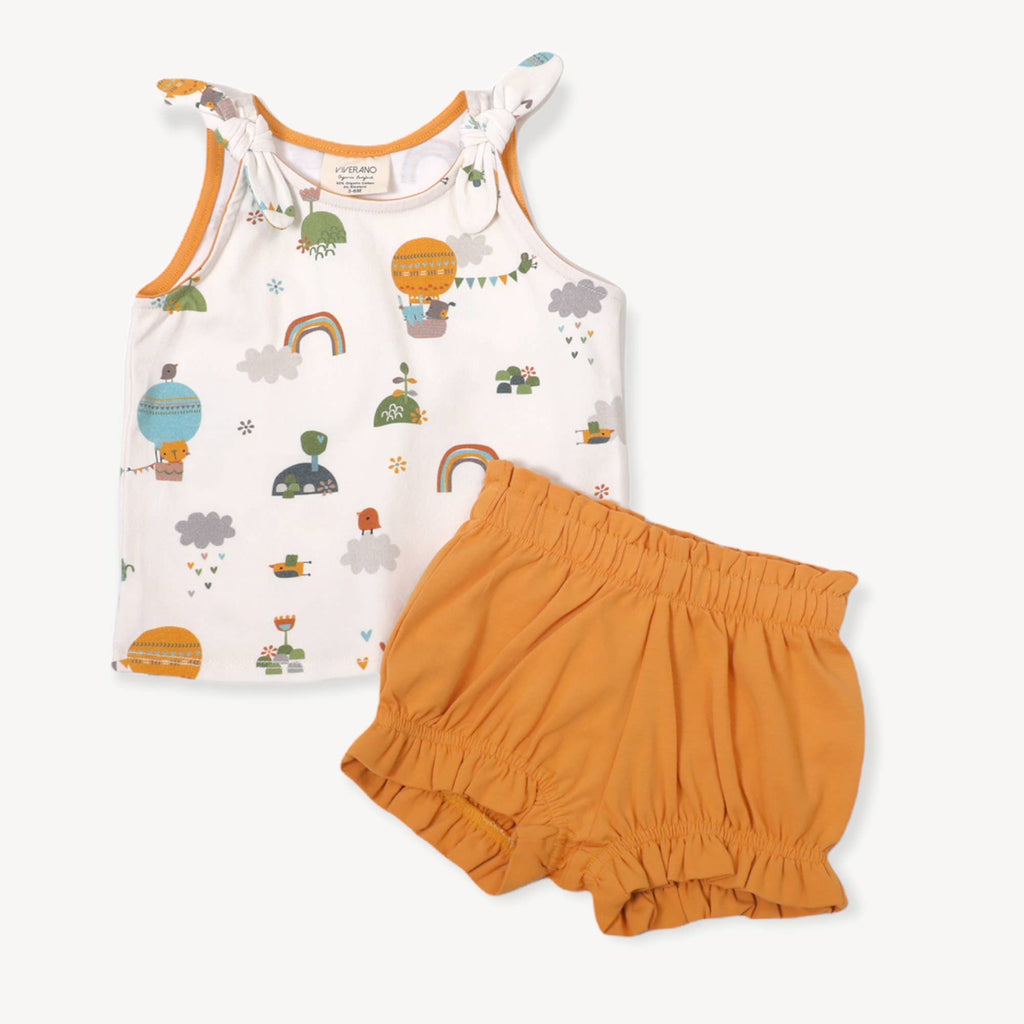 Balloon Sleeveless Tank Top + Shorts Set (Organic Cotton)