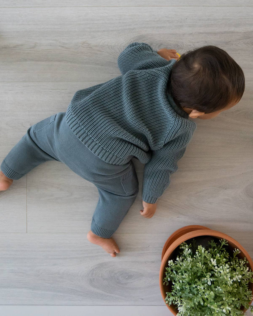 Baby Side Pocket Sweater Knit Pants (Organic Cotton): Cafe Latte / 3-6 Month