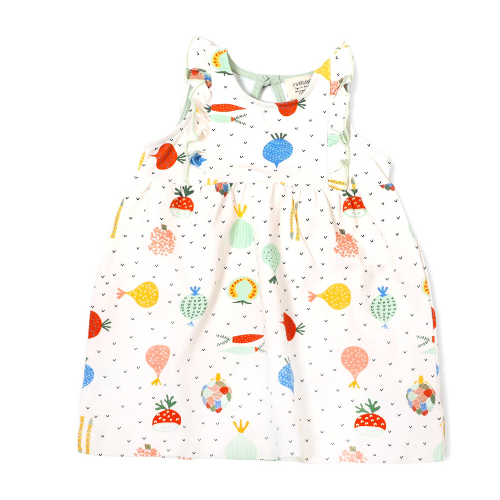 Veggie Ruffle Baby Dress + Bloomer SET (Organic Cotton)