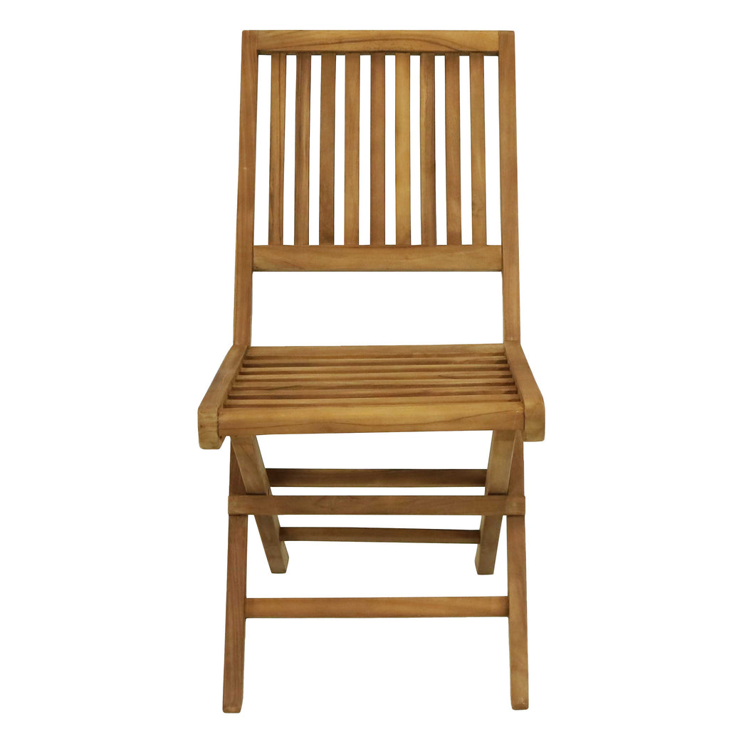 Nantasket Teak Outdoor Folding Chair with Slat back - 2-Pack