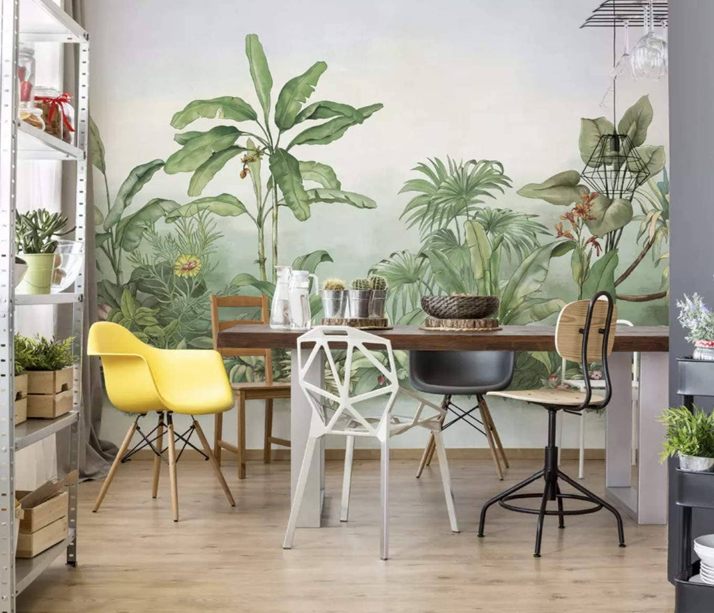 Natural Jungle Painting Landscape Removable Wallpaper
