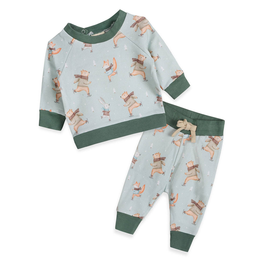 Ice Skaters Baby Sweatshirt & Pants Set (Organic Fleece)