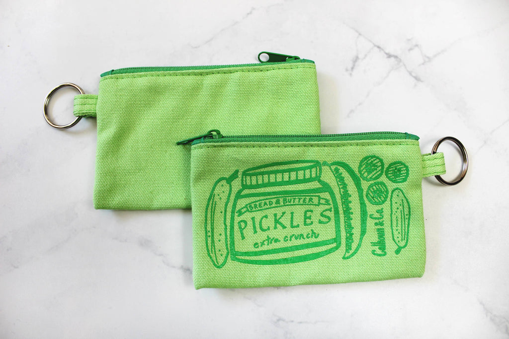 Pickle Zipper Card Pouch with Keyring