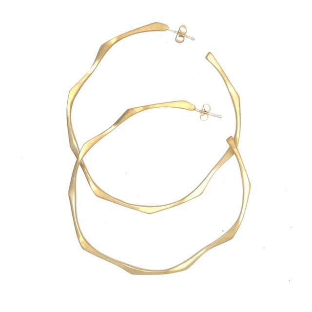 Organic Wave Hoop Earrings
