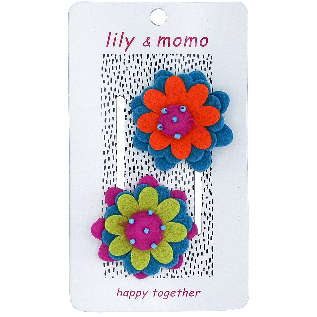 Anna Flower Hair Clips- Multi