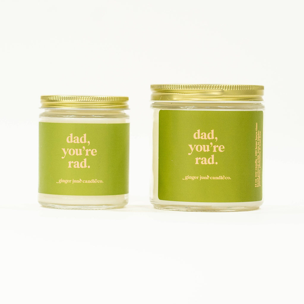 Dad you're rad • soy candle • 2 sizes, 2 colors to choose from: AMBER BROWN / Apricot fig / 8 OZ