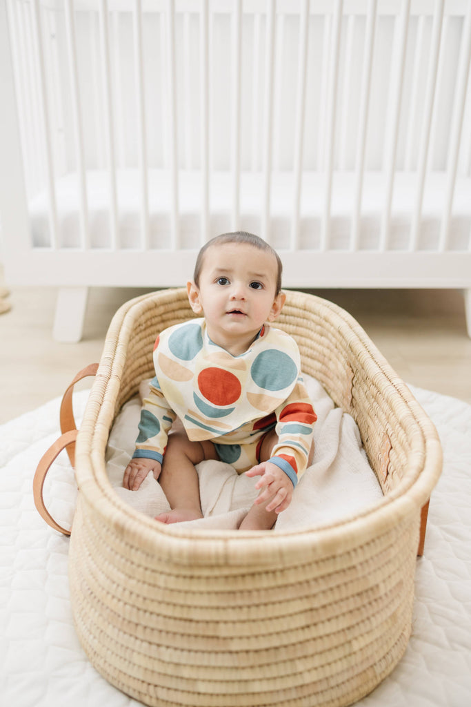 Organic Cotton Long Sleeve Bodysuit - Geometric Moon