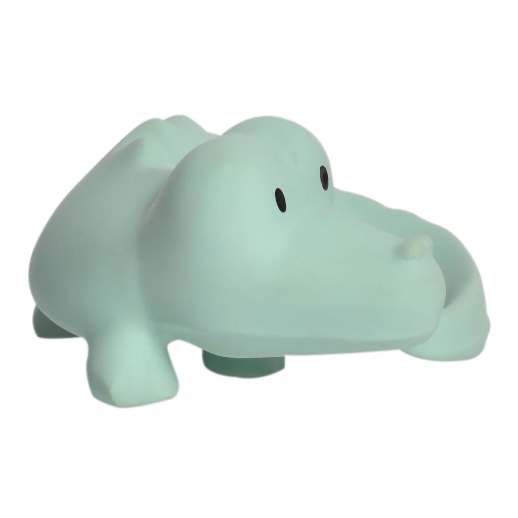 Crocodile - Natural Organic Rubber Teether, Rattle & Bath Toy