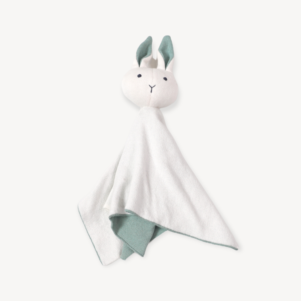 Bunny -Organic Baby Lovey Security Knit Blanket Cuddle Cloth: Natural Heather