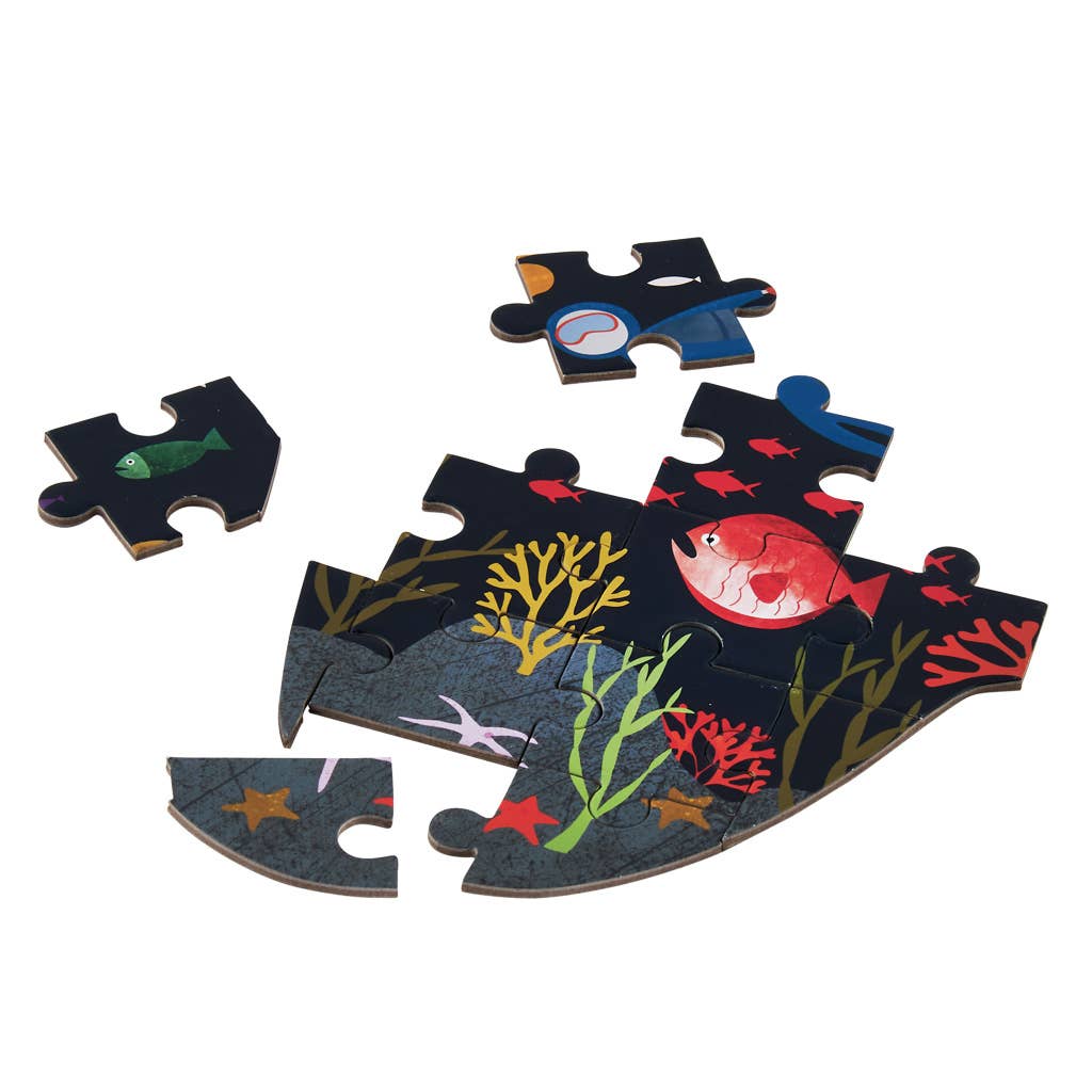 80pc "Shark" Shaped Jigsaw with Shaped Box - Deep Sea